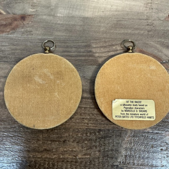 Vintage Victorian Style Black & White Illustration Wall Plaques Gold Frames 2 - Picture 4 of 5